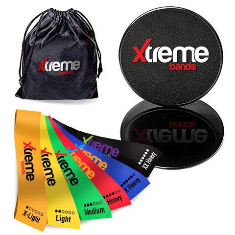 Xtreme Bands Core Exercise Sliders & Resistance Band Set